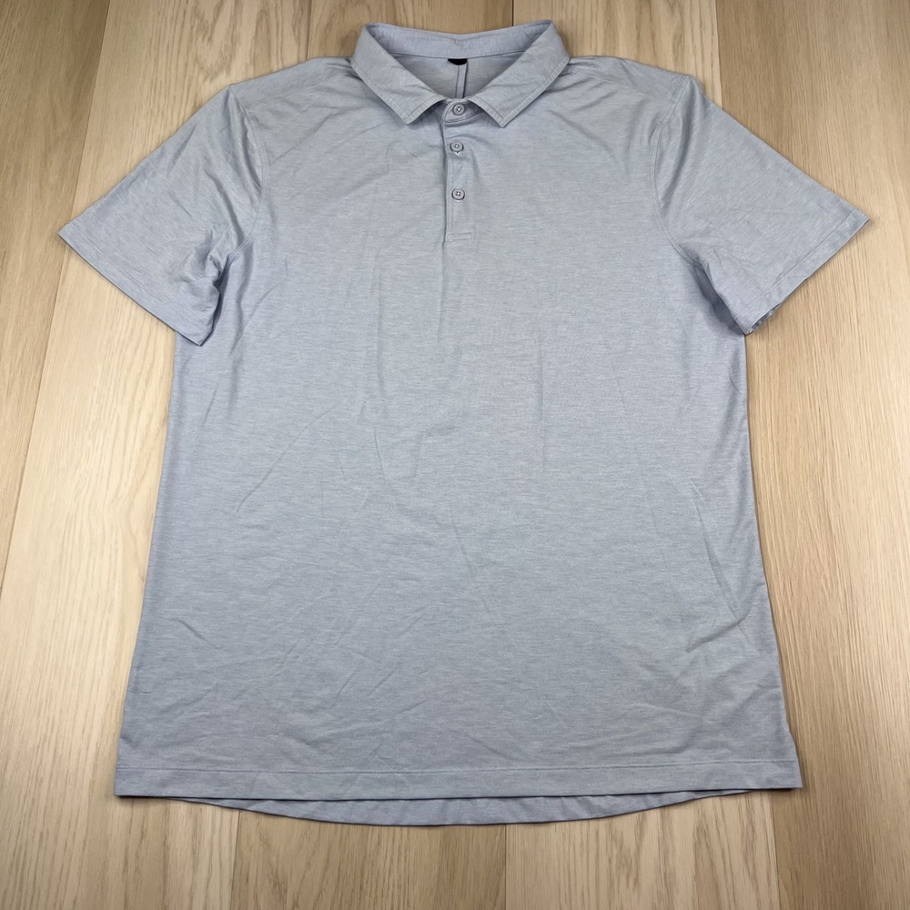 Lululemon Lightweight Short Sleeve Polo Shirt Mens Size Xtra Large Light Blue